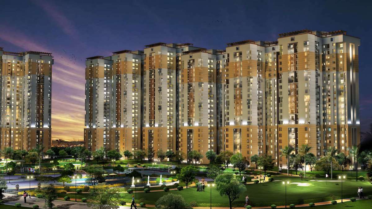 Aranya is born with an objective to create energy efficient, water efficient, comfortable, healthy and environment friendly buildings with abodes making it IGBC certified Green Building.The building façade is contemporary using the latest materials like glass reinforced concrete jail which not only enhances the aesthetic of the building but also gives it an identity.
